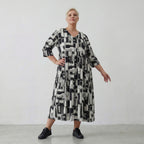 AKH Fashion Kleid 6948 Gissa, Schwarz/Weiß