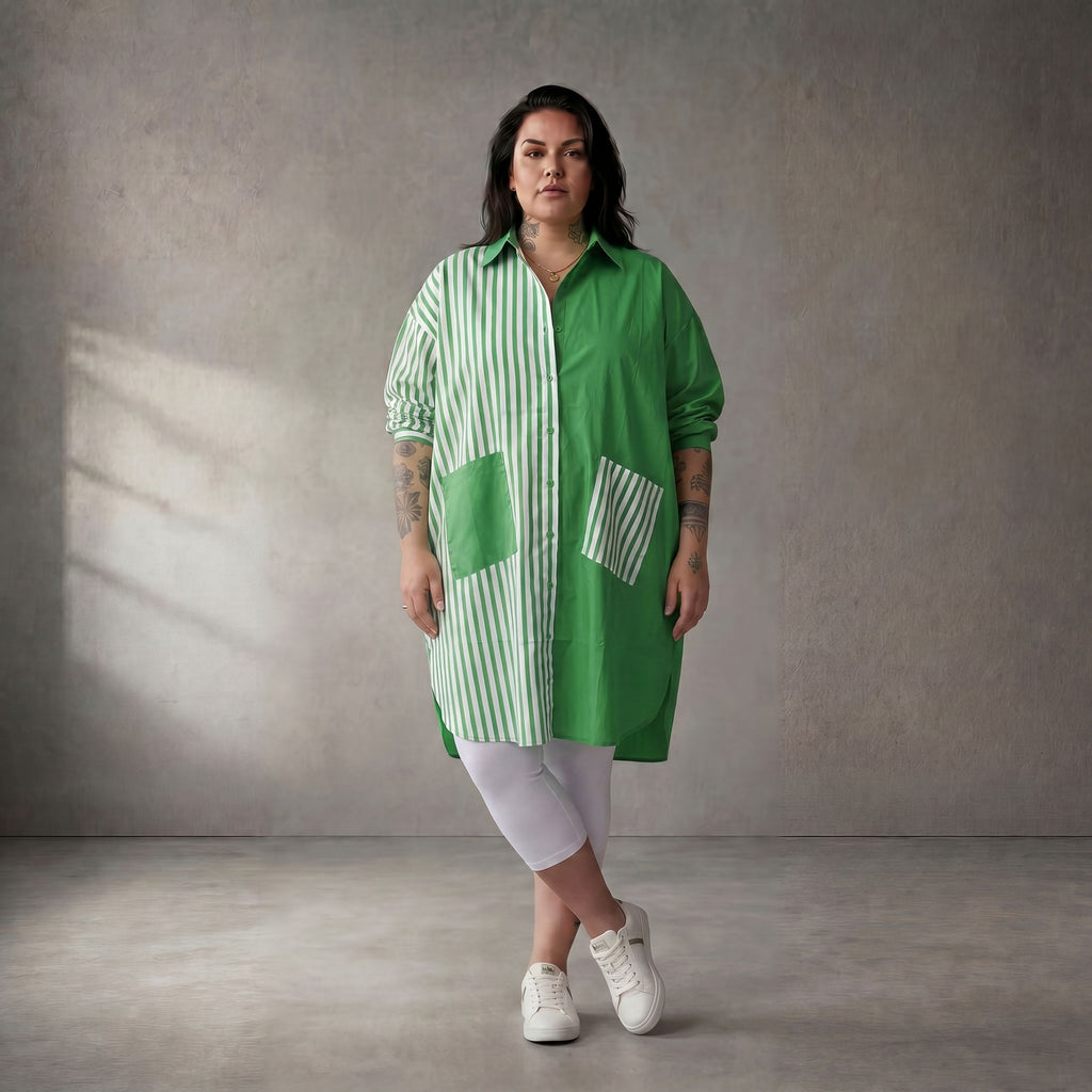 Funky Diva · Bluse · 10705 · Streifen · Grün/Weiß