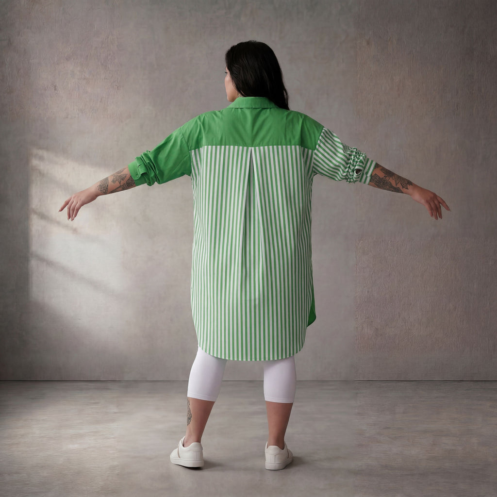 Funky Diva · Bluse · 10705 · Streifen · Grün/Weiß