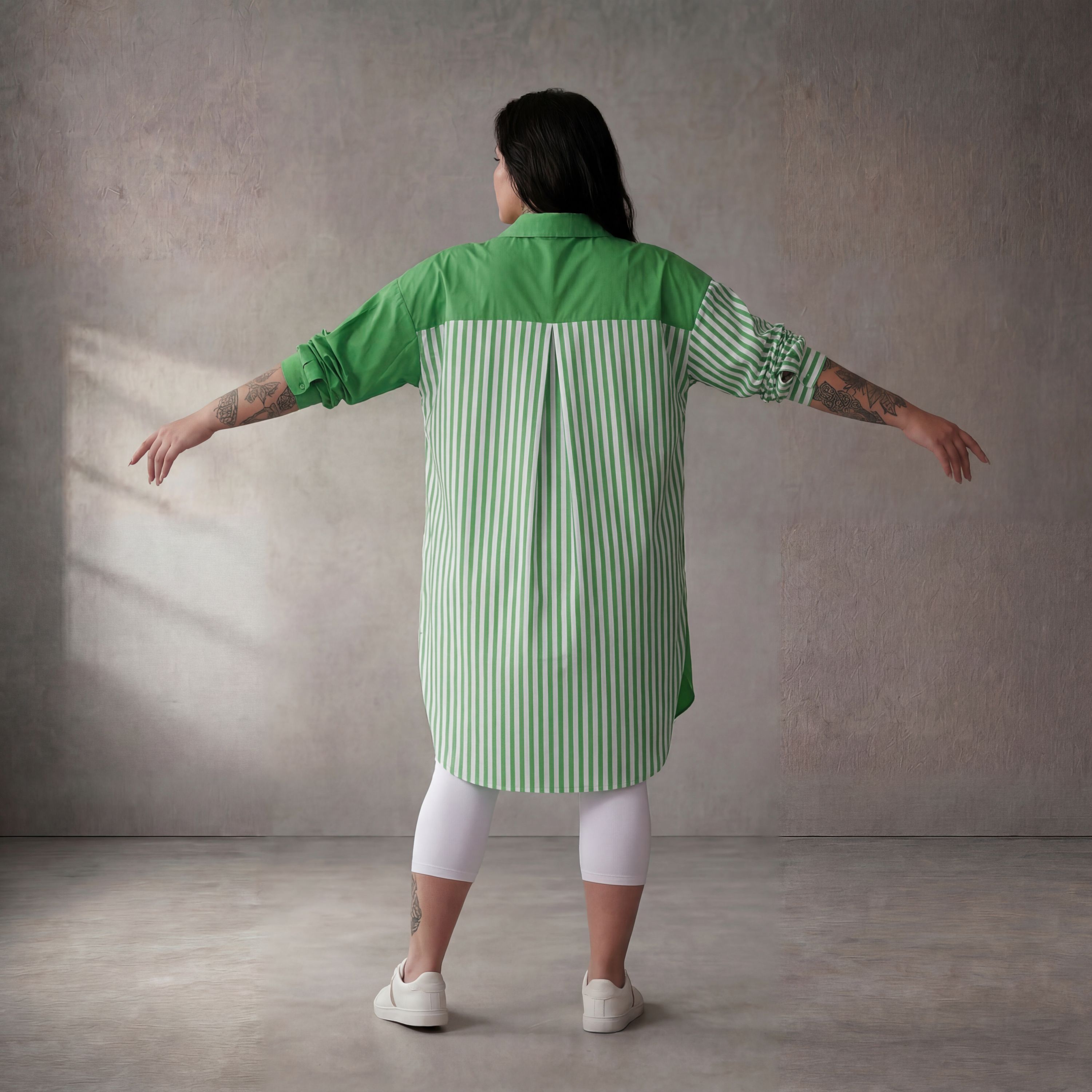 Funky Diva · Bluse · 10705 · Streifen · Grün/Weiß