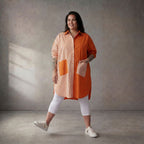 Funky Diva · Bluse · 10705 · Streifen · Orange/Weiß