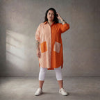 Funky Diva · Bluse · 10705 · Streifen · Orange/Weiß