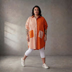 Funky Diva · Bluse · 10705 · Streifen · Orange/Weiß