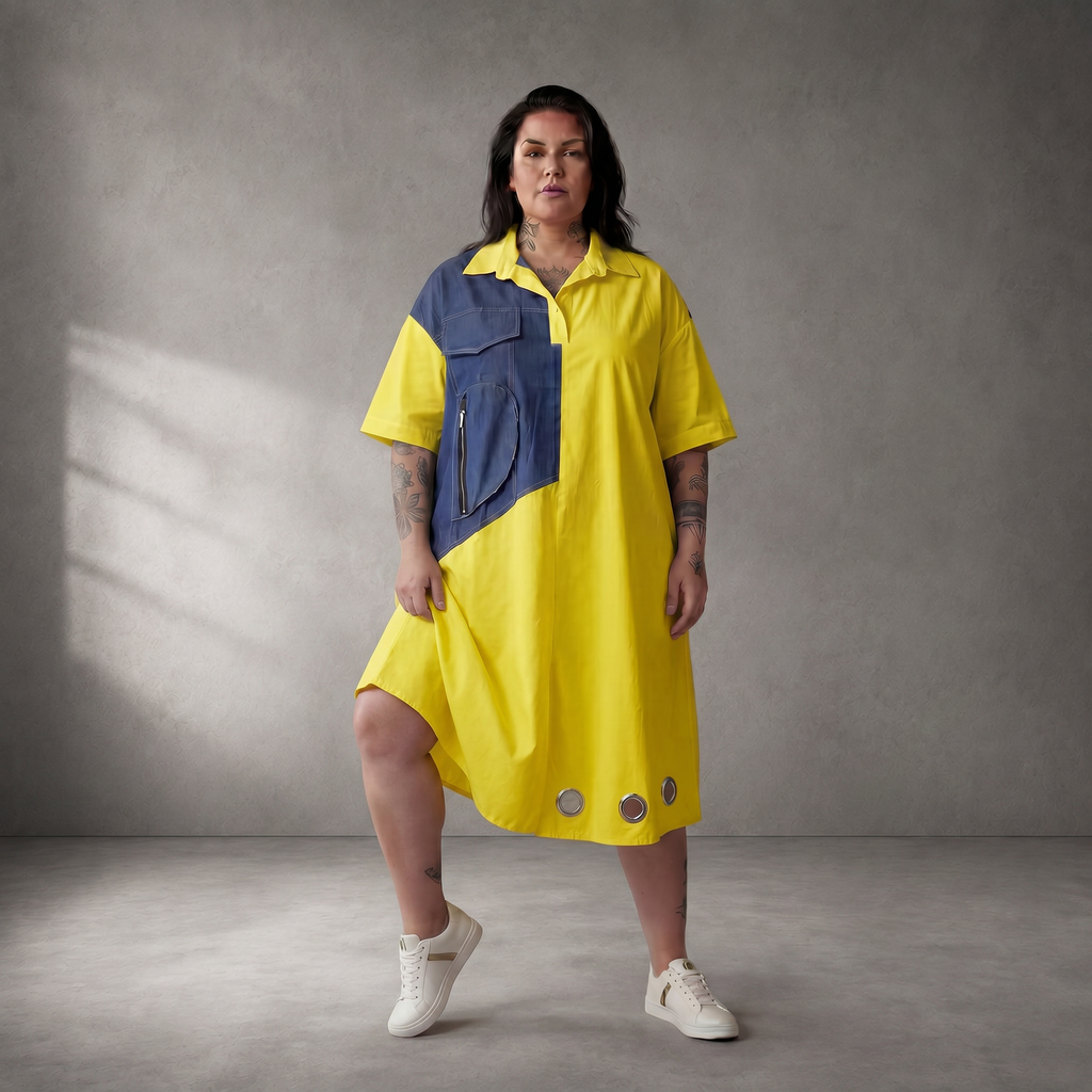 Funky Diva · Tunika · 10020 · Colorblock · Gelb/Blau