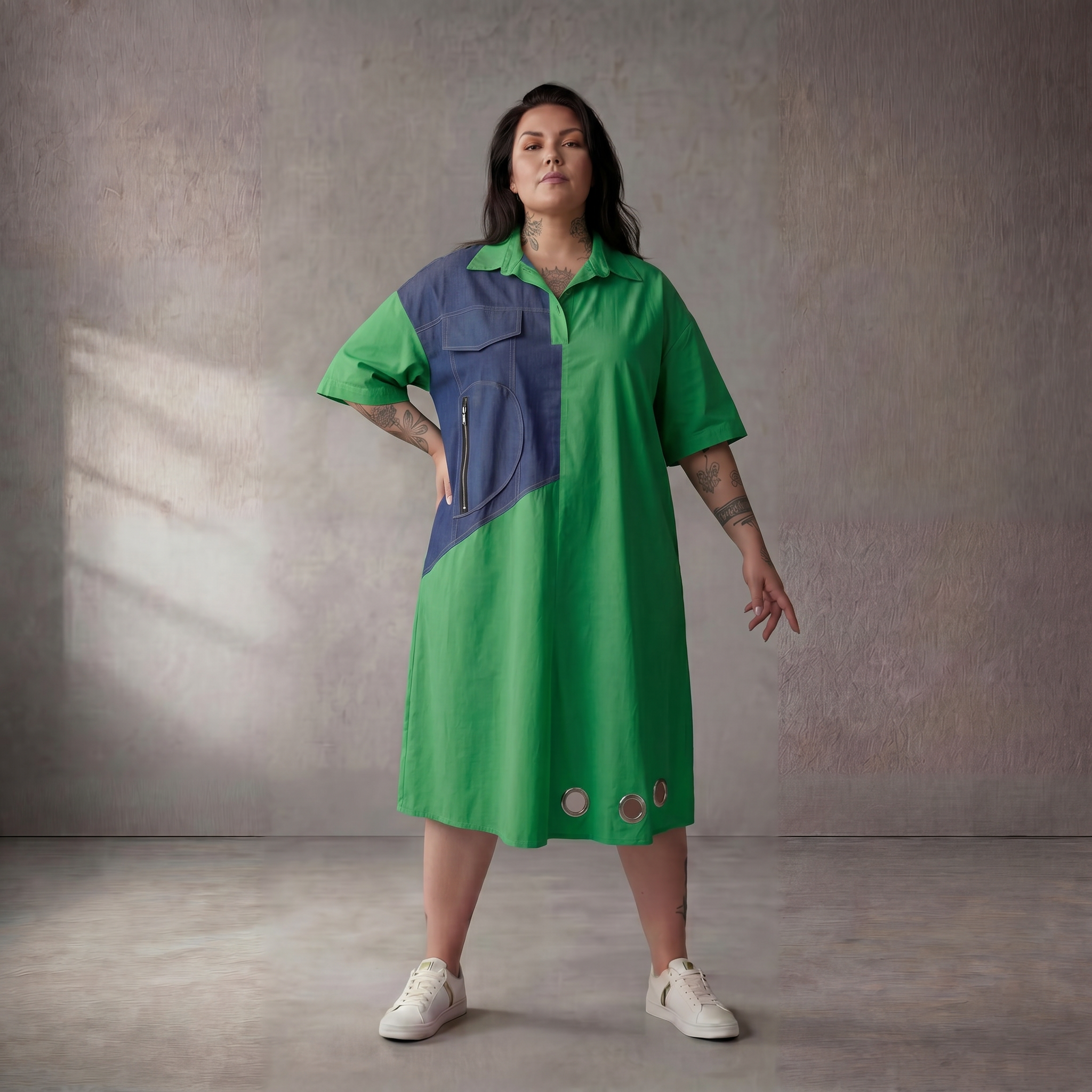 Funky Diva · Tunika · 10020 · Colorblock · Grün/Blau