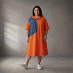 Funky Diva · Tunika · 10020 · Colorblock · Orange/Blau