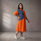 Funky Diva · Tunika · 10020 · Colorblock · Orange/Blau
