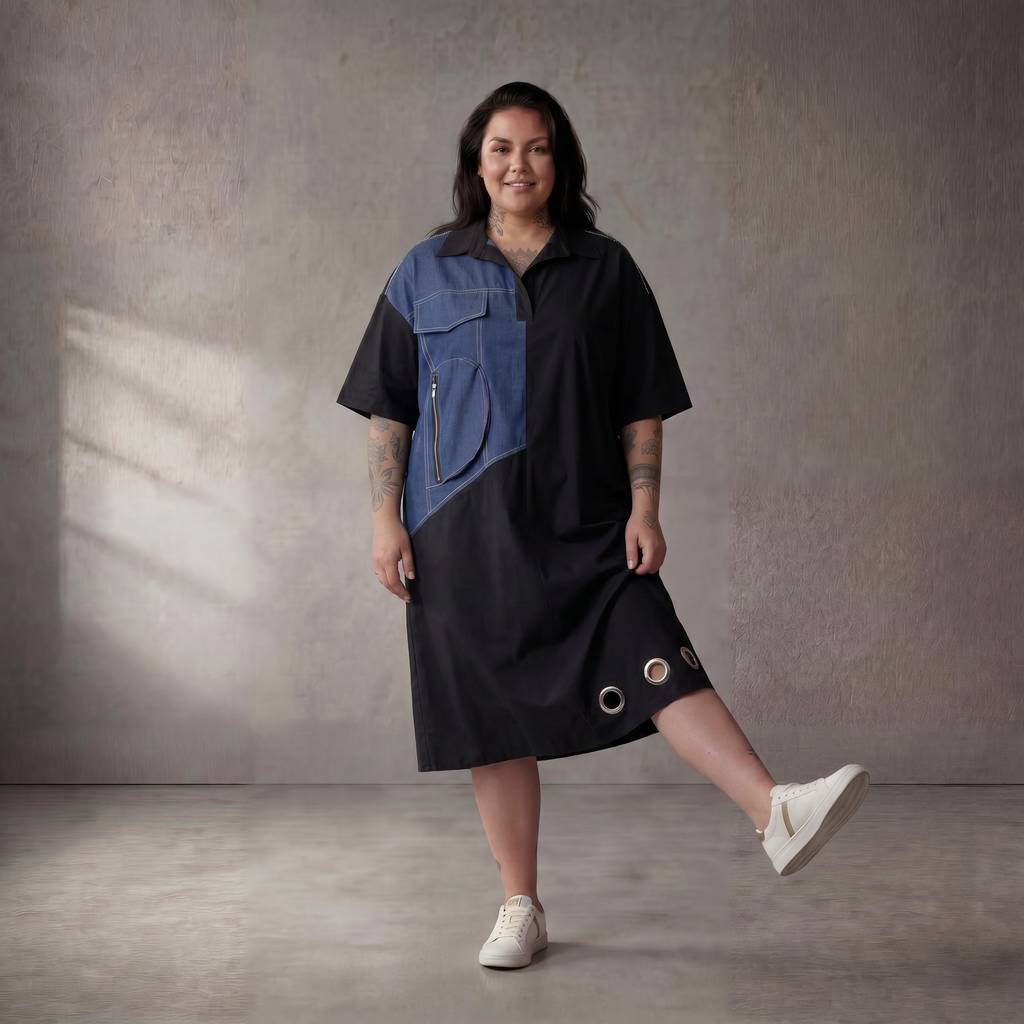 Funky Diva · Tunika · 10020 · Colorblock · Blau/Schwarz