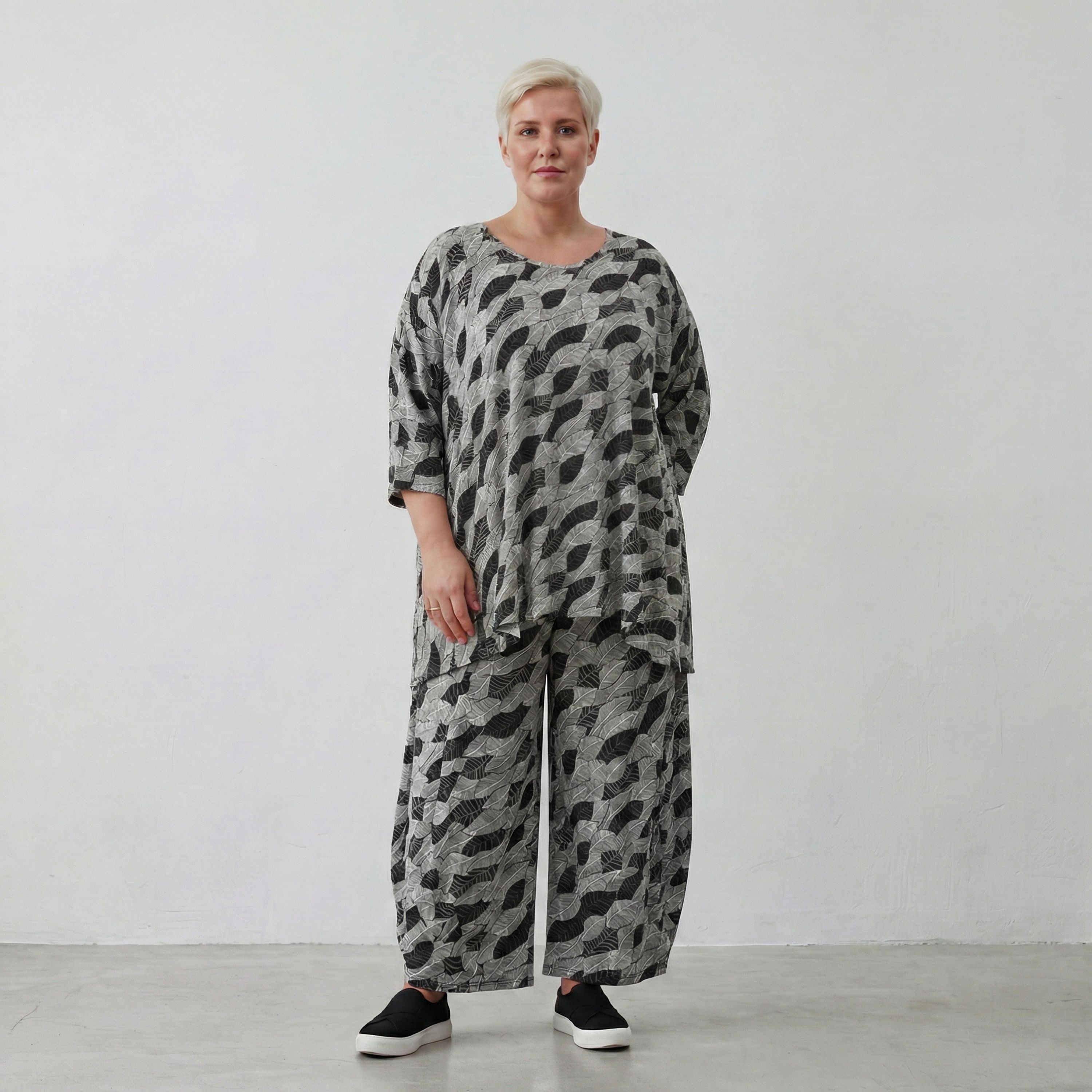 AKH Fashion Shirt 593 Isha, Schwarz/Weiß