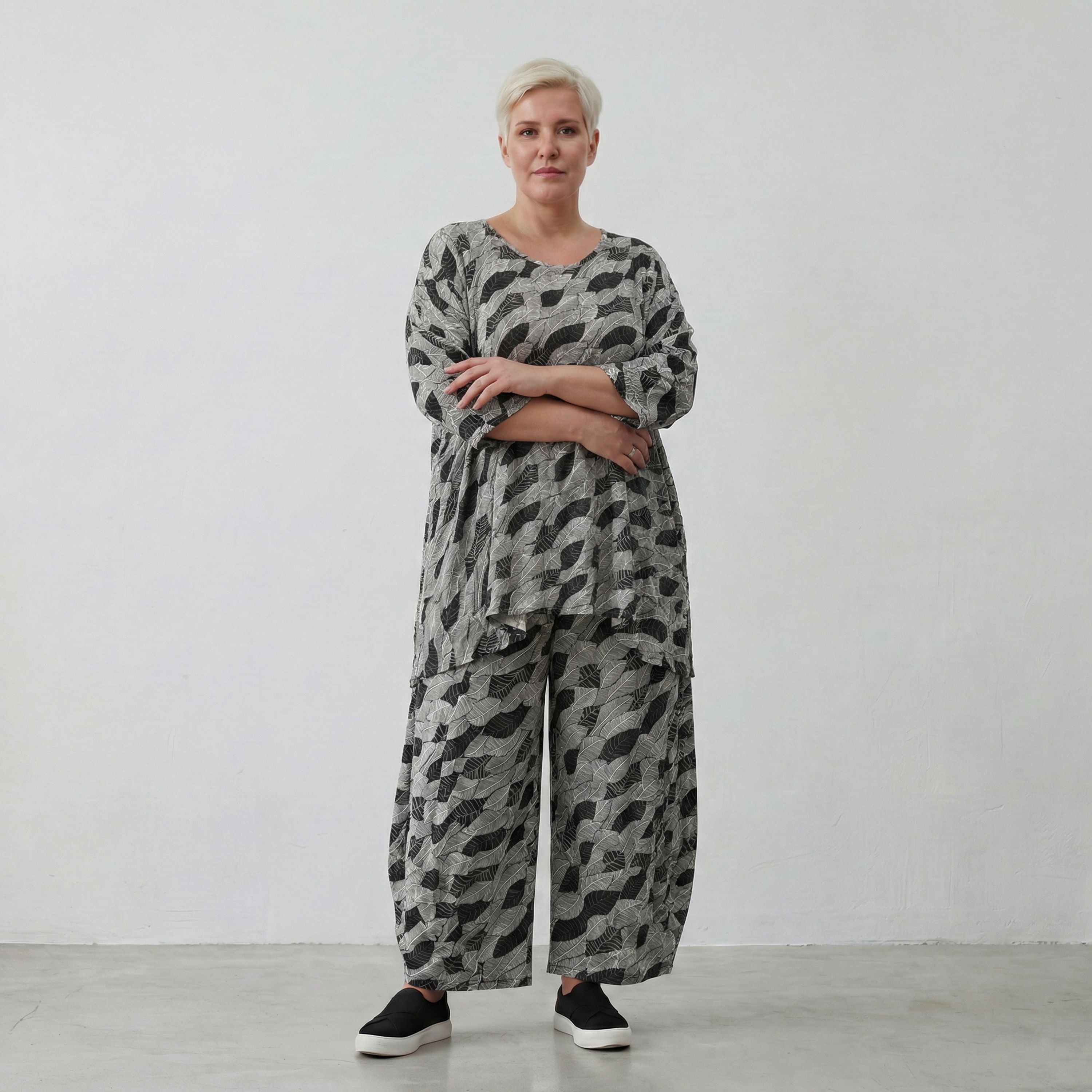 AKH Fashion Shirt 593 Isha, Schwarz/Weiß