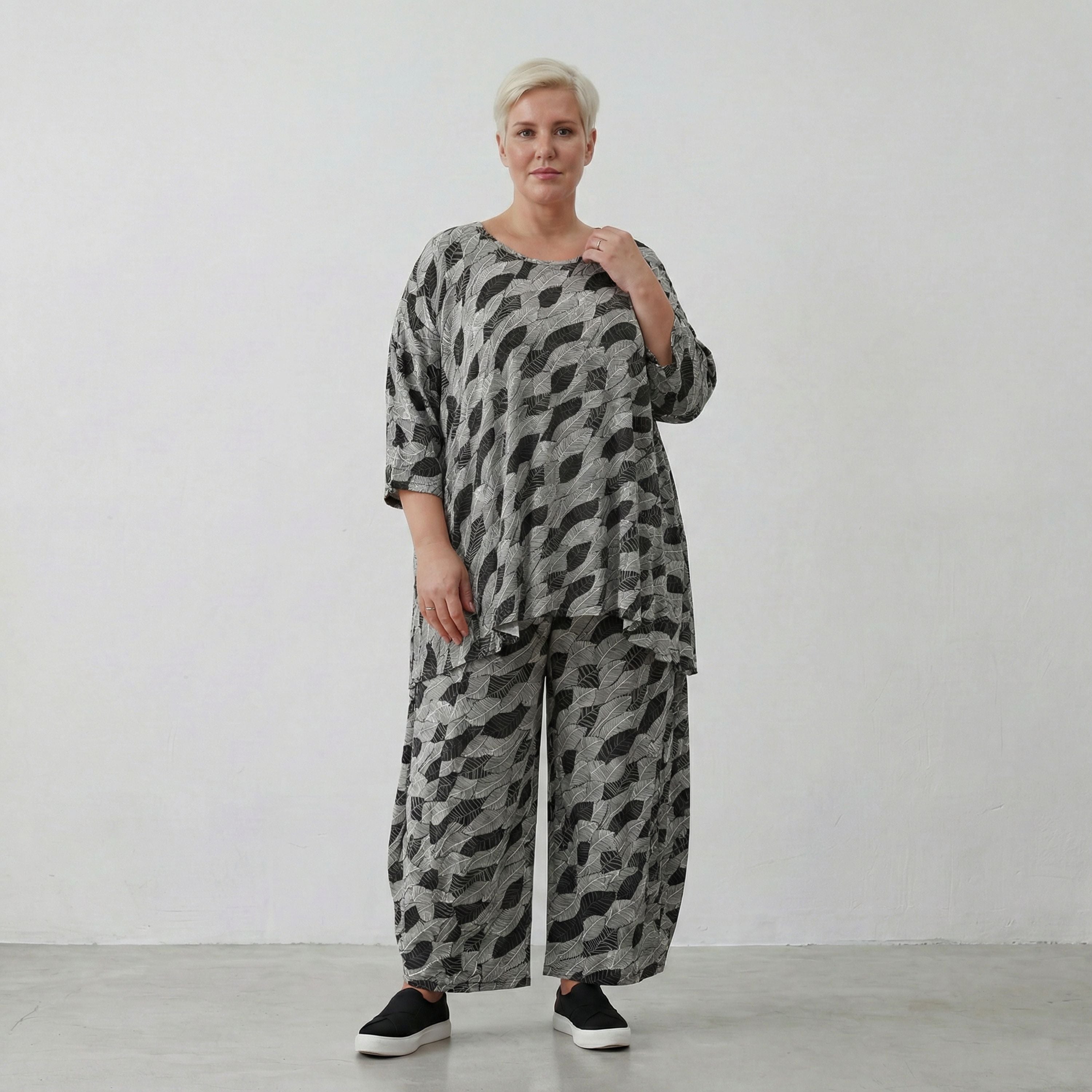 AKH Fashion Shirt 593 Isha, Schwarz/Weiß