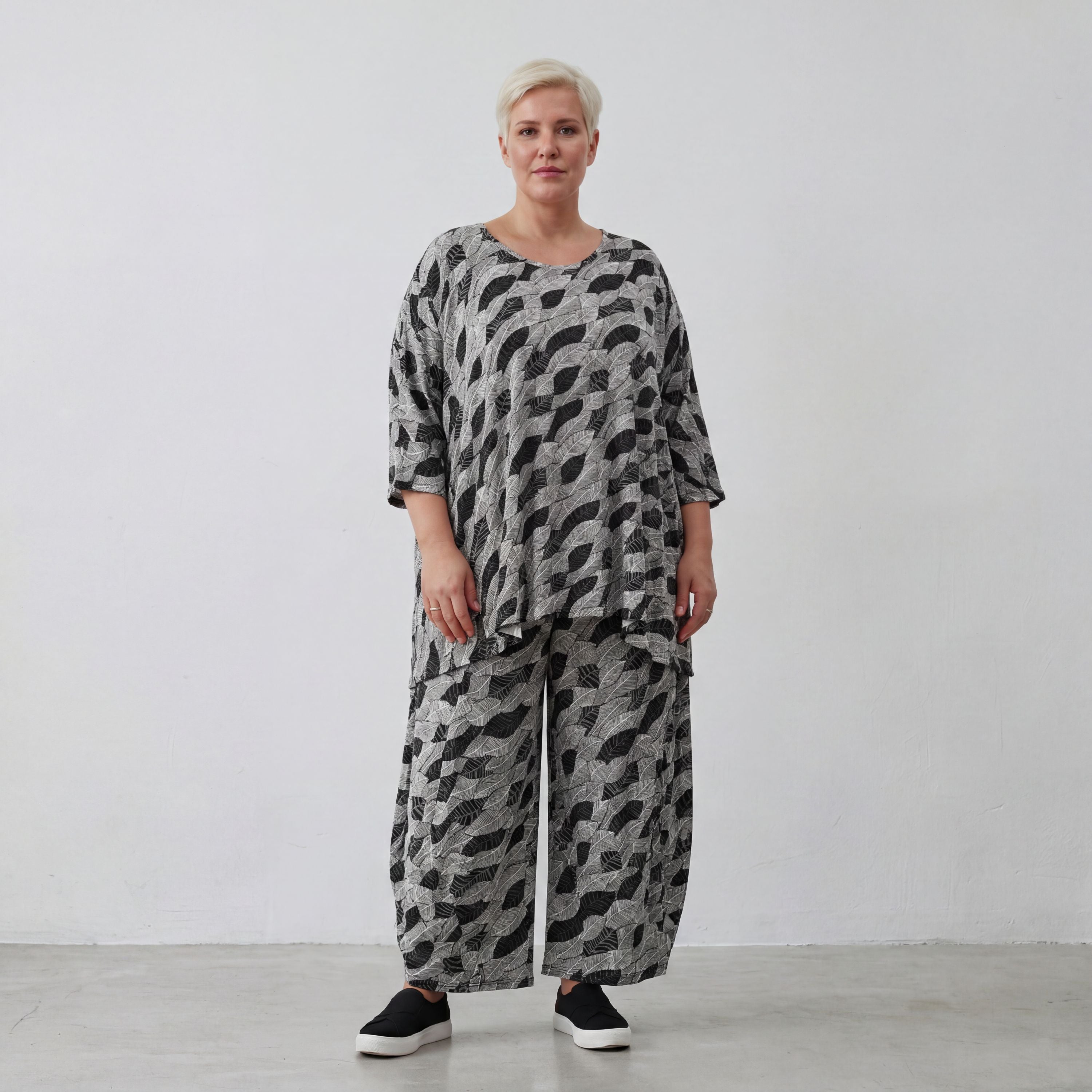 AKH Fashion Shirt 593 Isha, Schwarz/Weiß