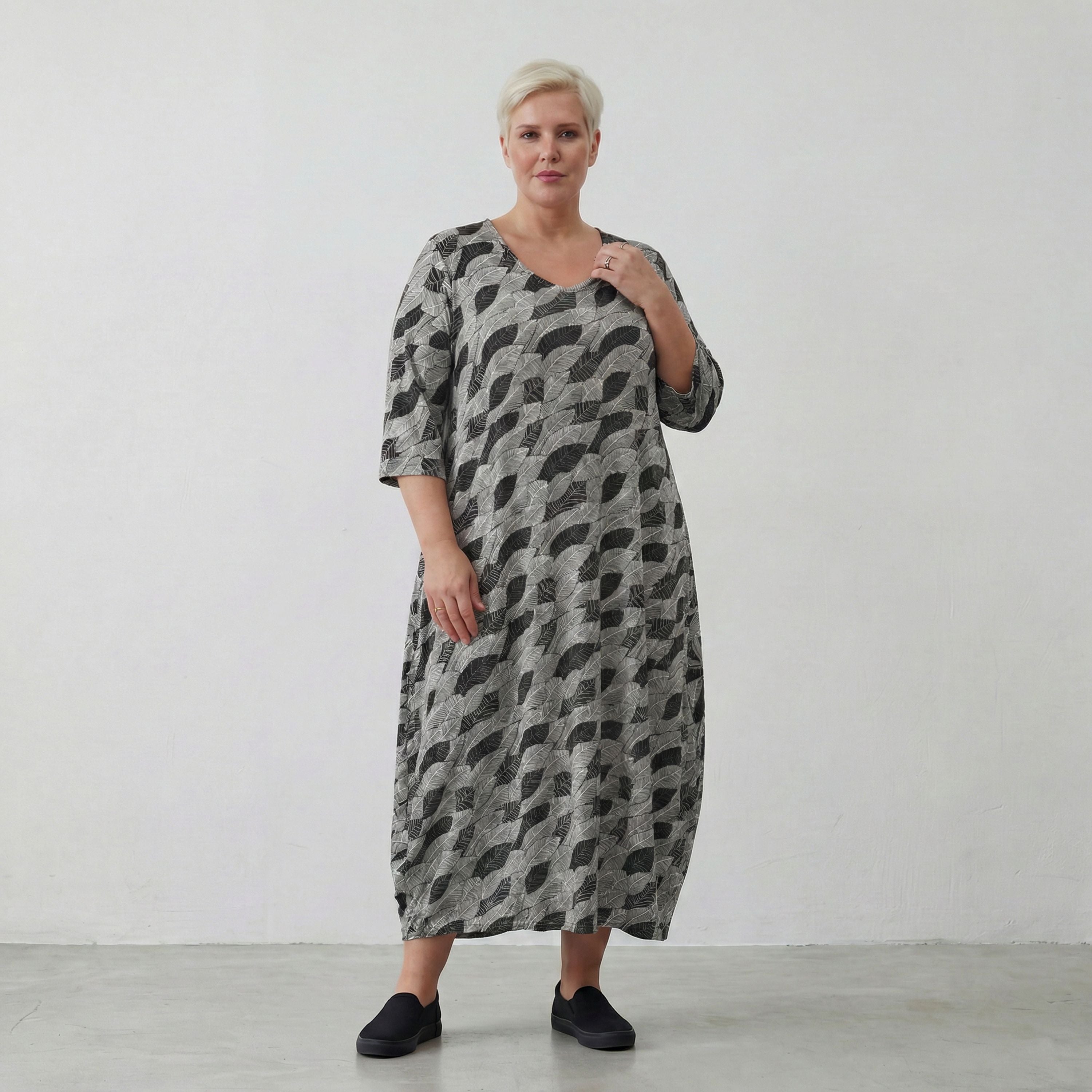 AKH Fashion Kleid 1926 Isha, Schwarz/Weiß