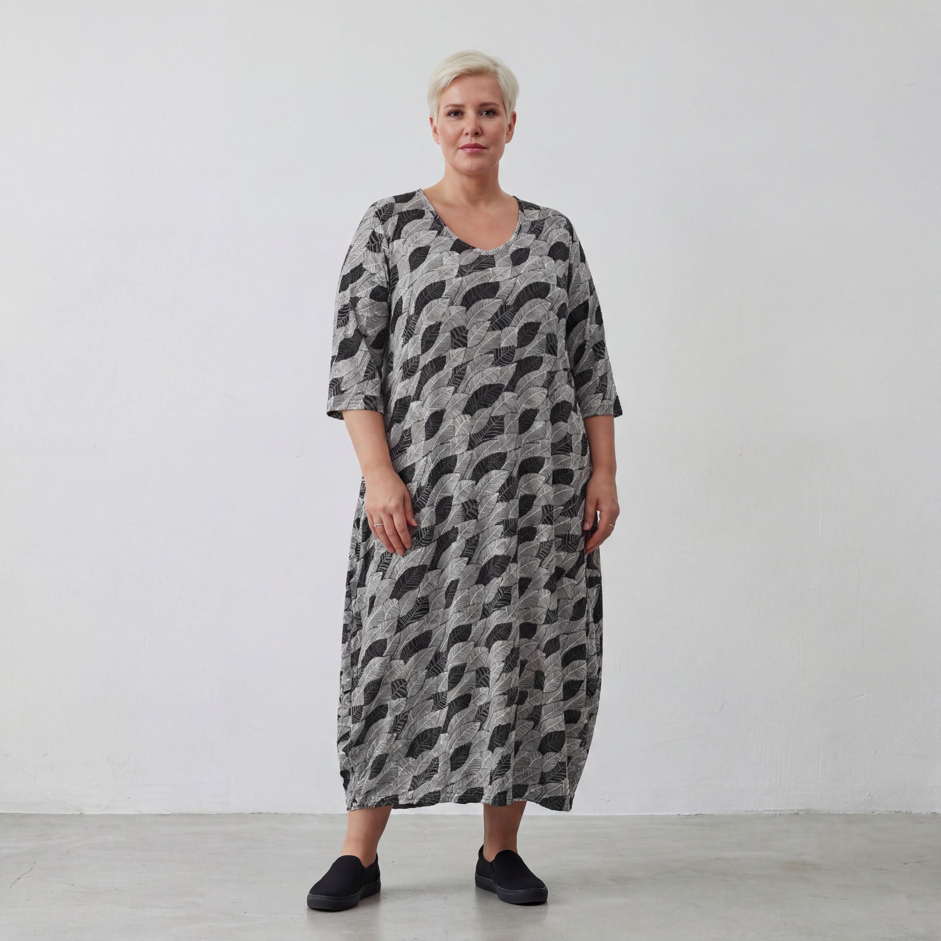 AKH Fashion Kleid 1926 Isha, Schwarz/Weiß