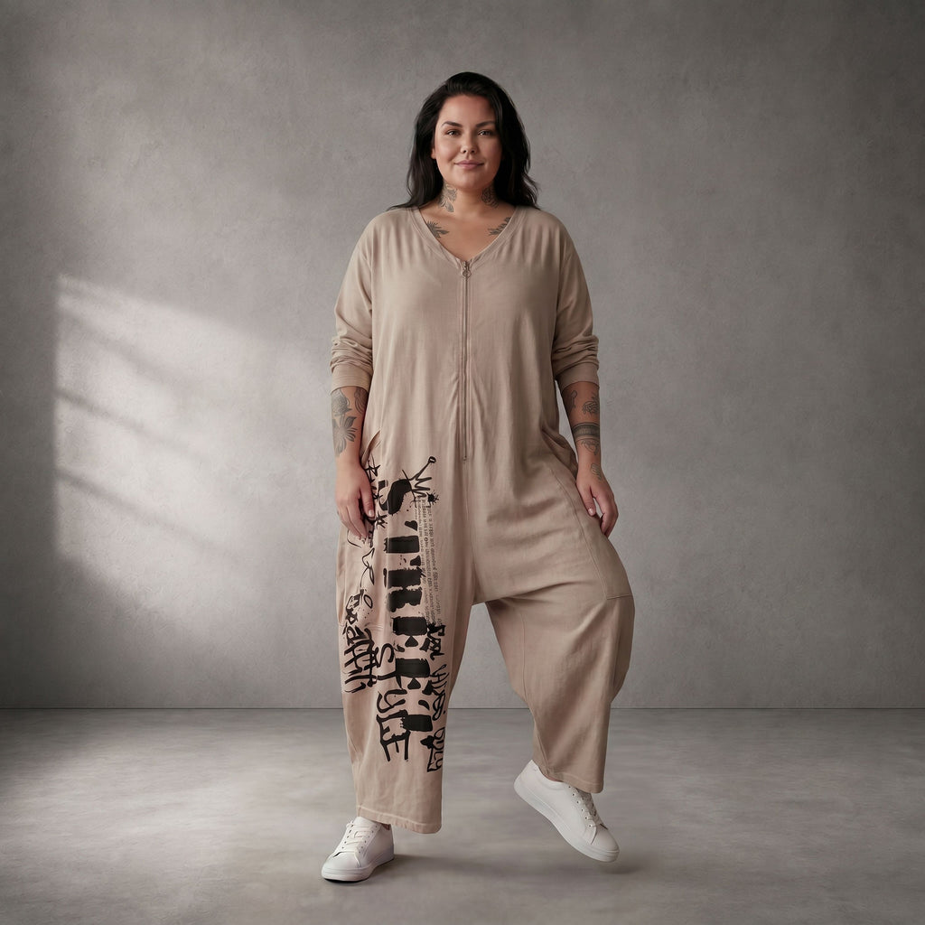 Funky Diva · Jumpsuit · ART.251719 · Abstrakt · Beige