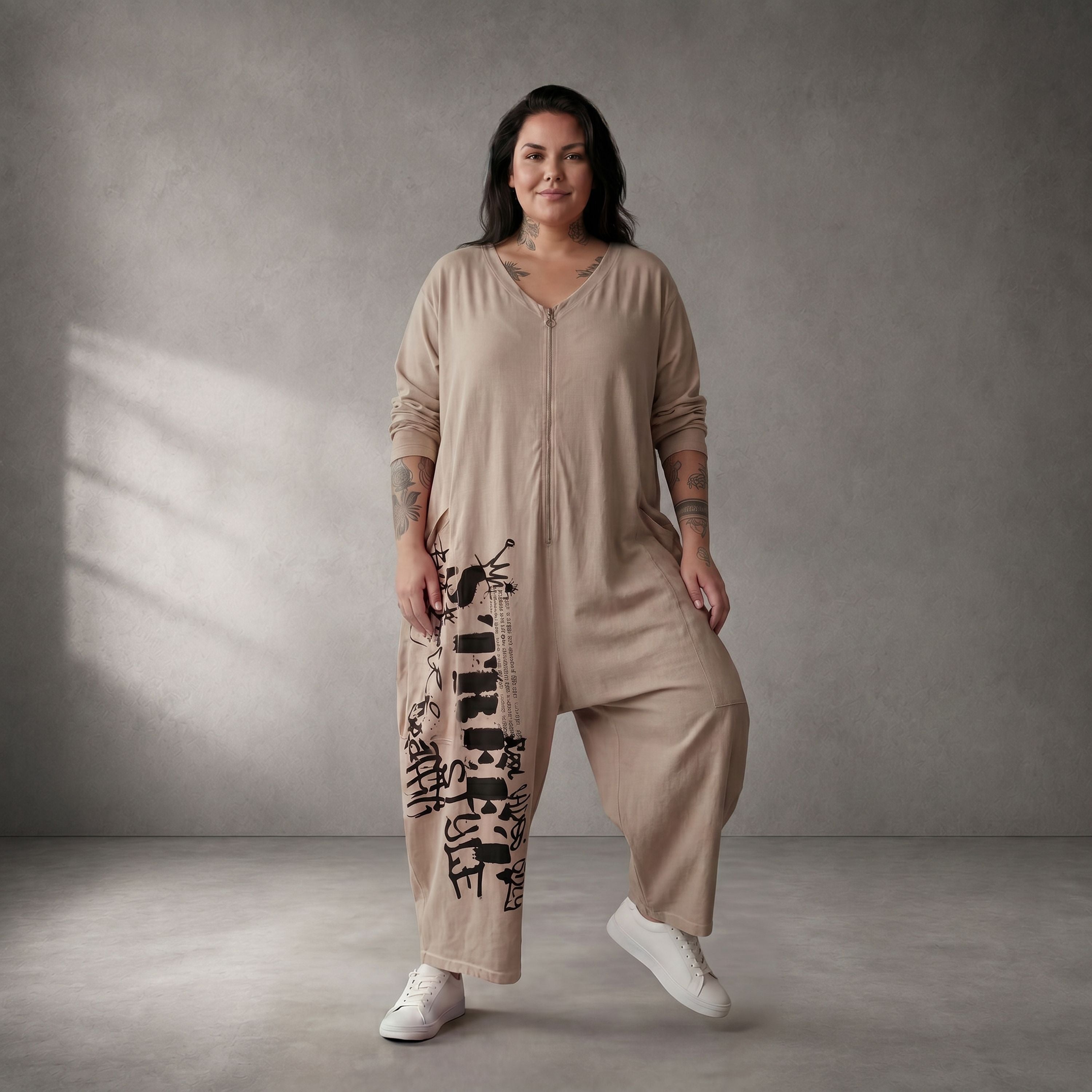 Funky Diva · Jumpsuit · ART.251719 · Abstrakt · Beige
