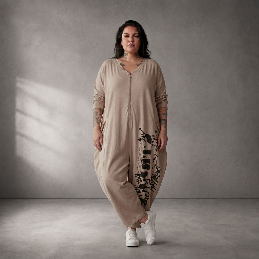 Funky Diva · Jumpsuit · ART.251719 · Abstrakt · Beige