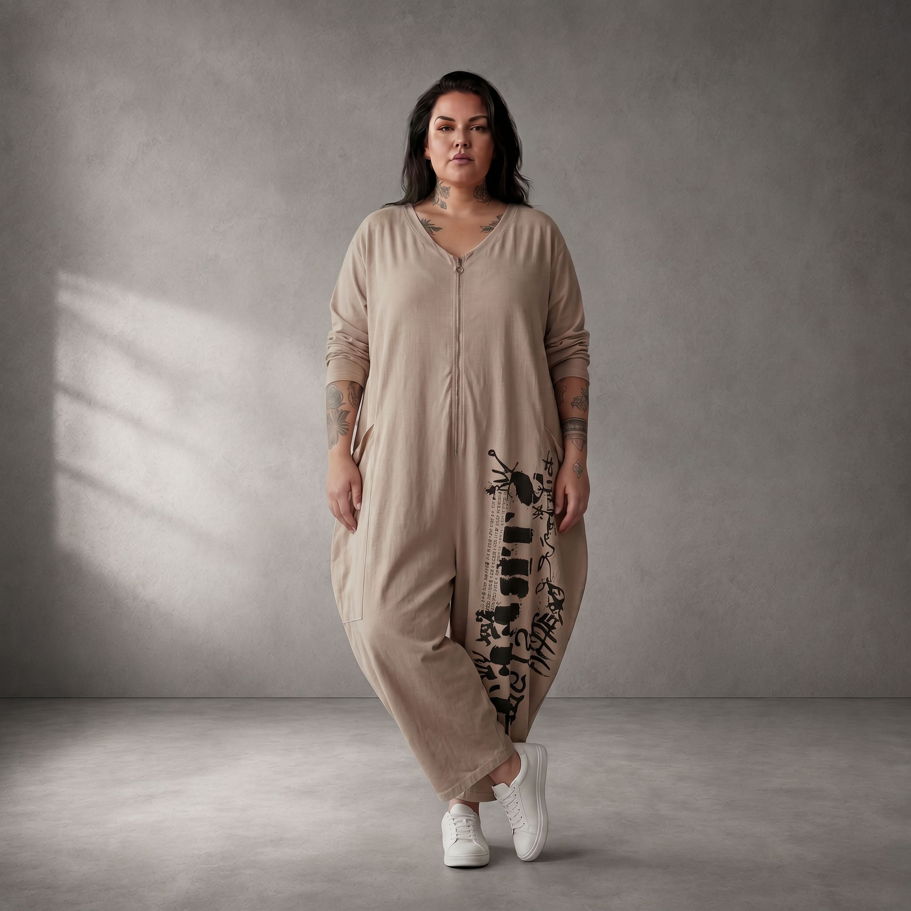 Funky Diva · Jumpsuit · ART.251719 · Abstrakt · Beige