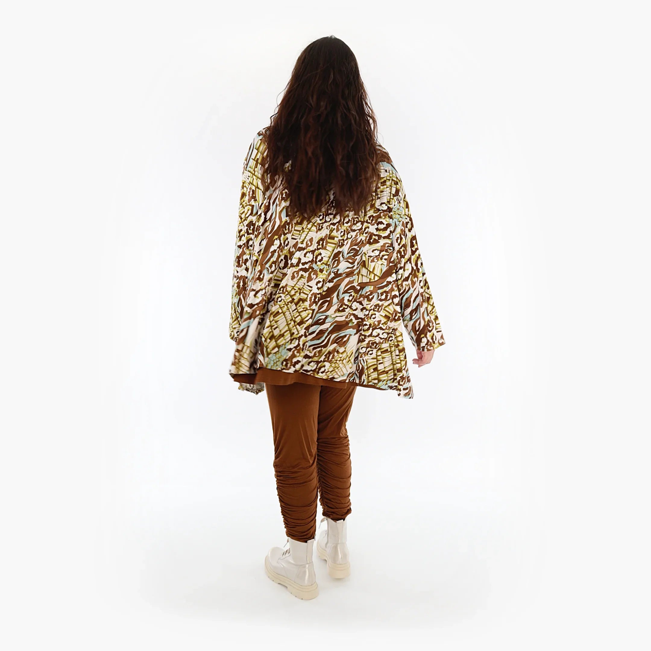 AKH Fashion Shirt 593 Sakia, Olive/Cognac/Weiß