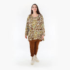 AKH Fashion Shirt 593 Sakia, Olive/Cognac/Weiß