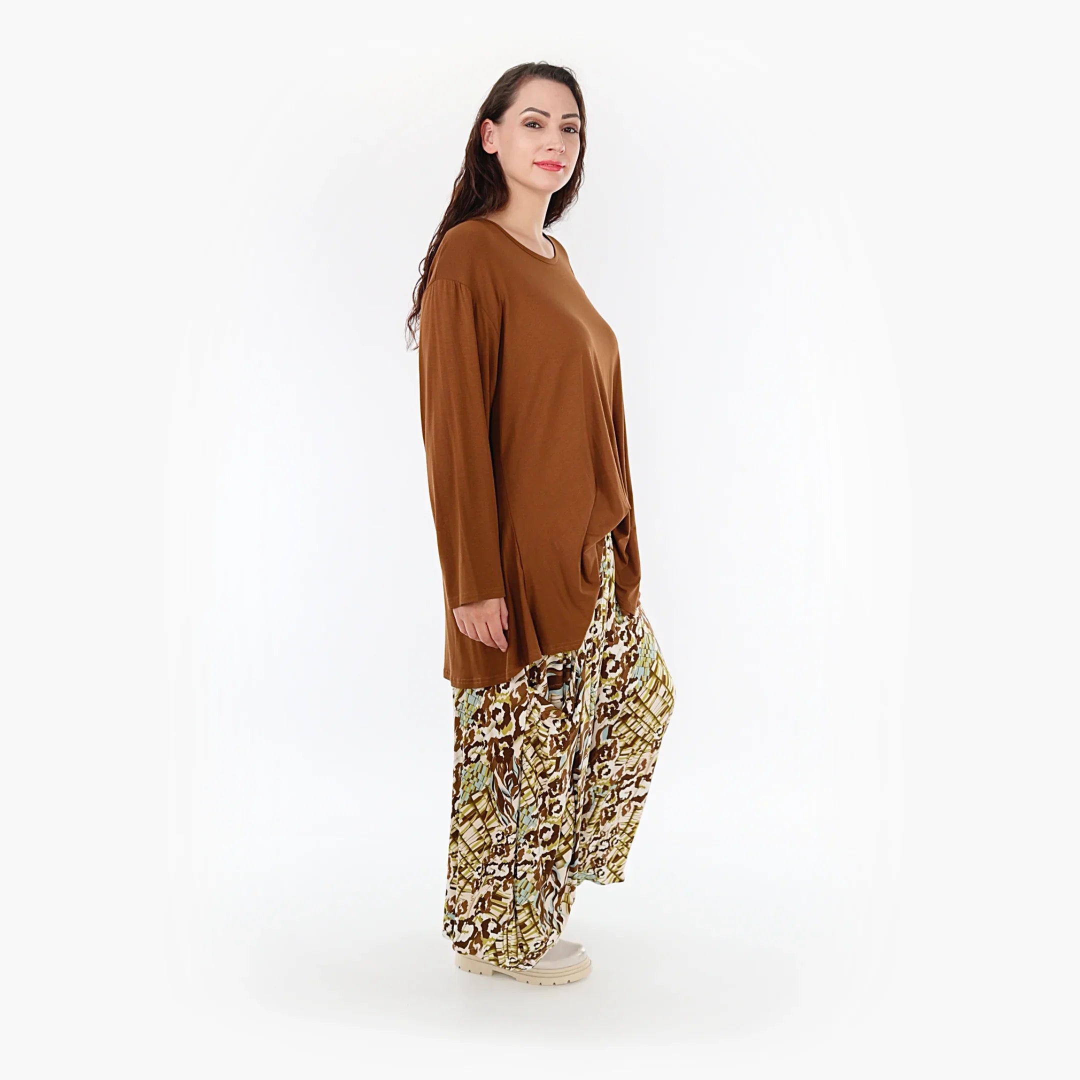 AKH Fashion Hose 8069 Sakia, Olive/Cognac/Weiß