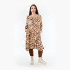AKH Fashion Kleid 6698 Sakia, Cognac/Rose/Weiß