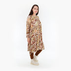 AKH Fashion Kleid 6698 Sakia, Cognac/Rose/Weiß