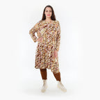 AKH Fashion Kleid 6698 Sakia, Cognac/Rose/Weiß
