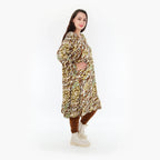 AKH Fashion Kleid 6698 Sakia, Olive/Cognac/Weiß