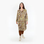 AKH Fashion Kleid 6698 Sakia, Olive/Cognac/Weiß