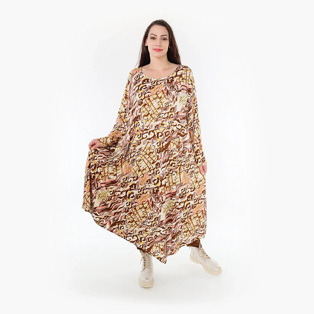 AKH Fashion Kleid 1927 Sakia, Cognac/Rose/Weiß