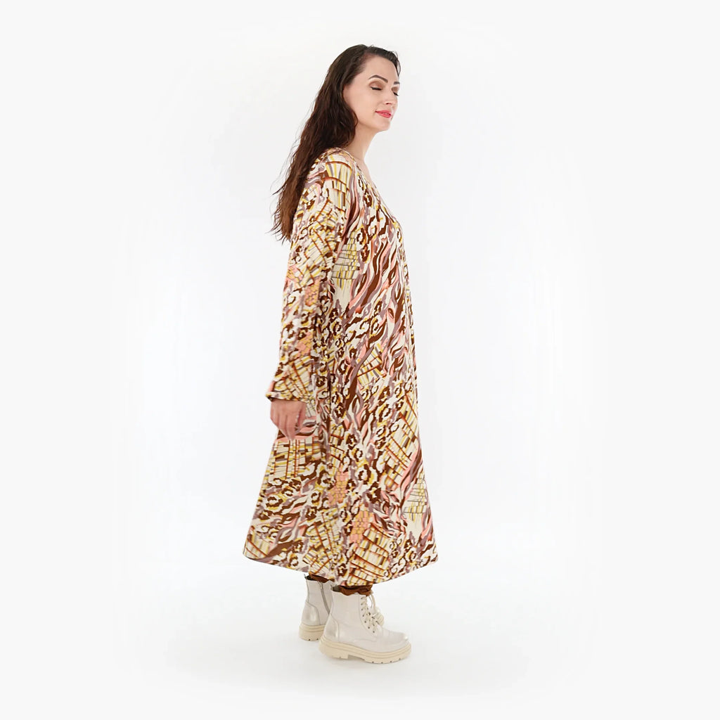 AKH Fashion Kleid 1927 Sakia, Cognac/Rose/Weiß