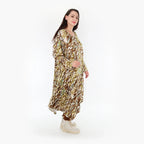AKH Fashion Kleid 1927 Sakia, Olive/Cognac/Weiß