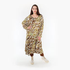 AKH Fashion Kleid 1927 Sakia, Olive/Cognac/Weiß