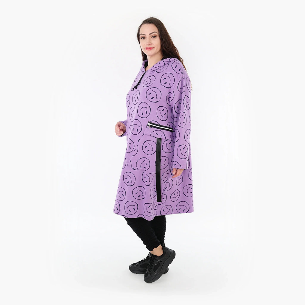 AKH 6989 Big Shirt, Flieder-Schwarz