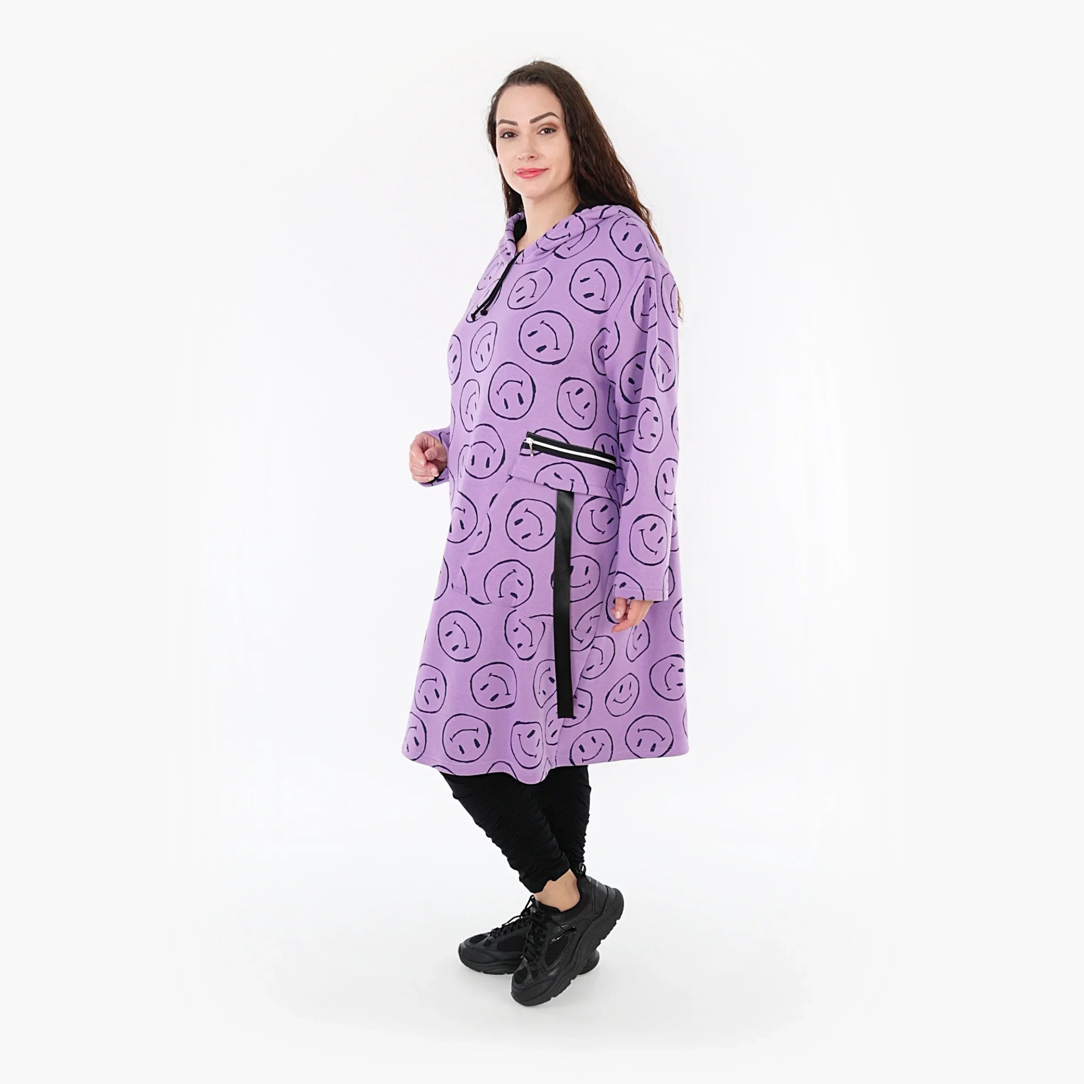 AKH 6989 Big Shirt, Flieder-Schwarz