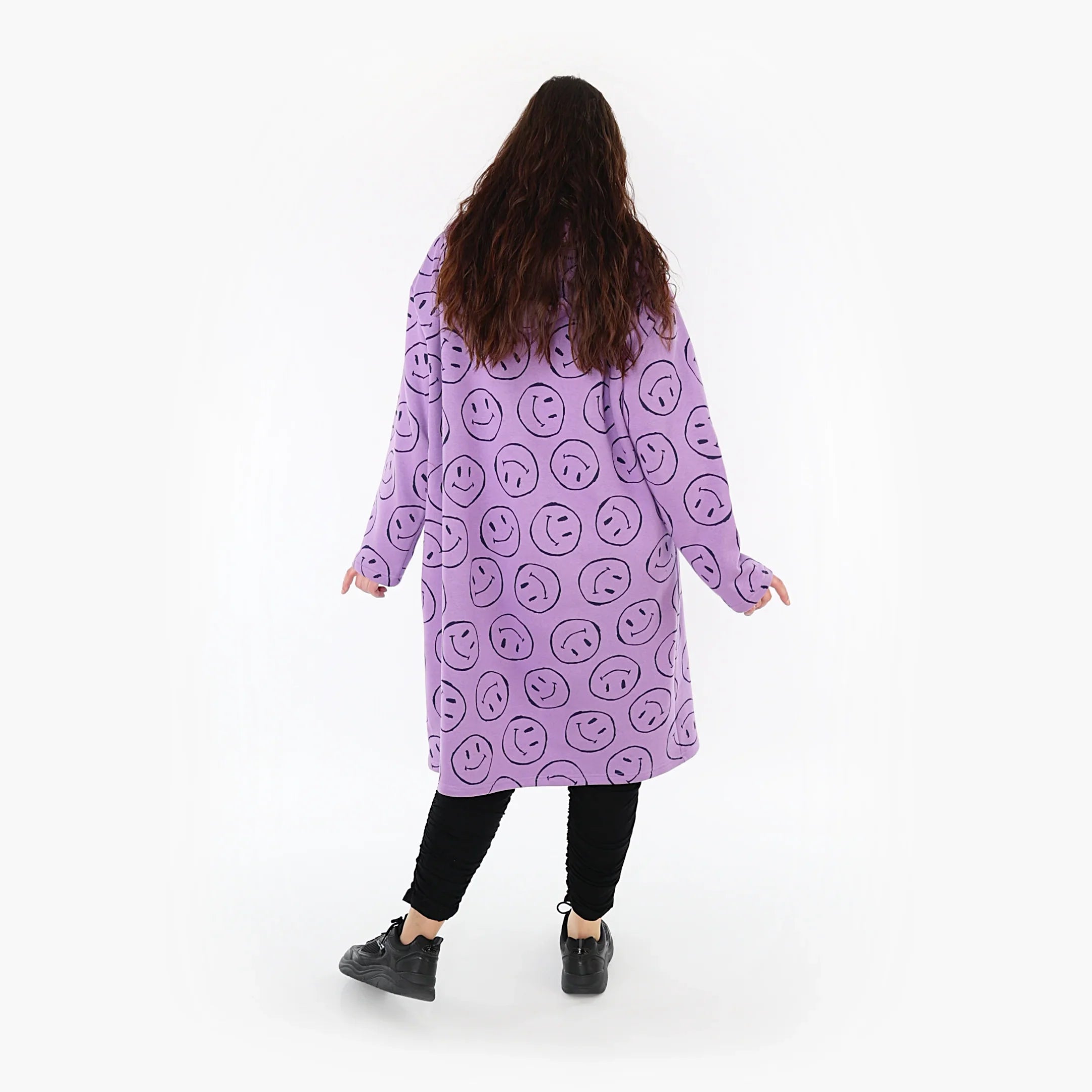 AKH 6989 Big Shirt, Flieder-Schwarz