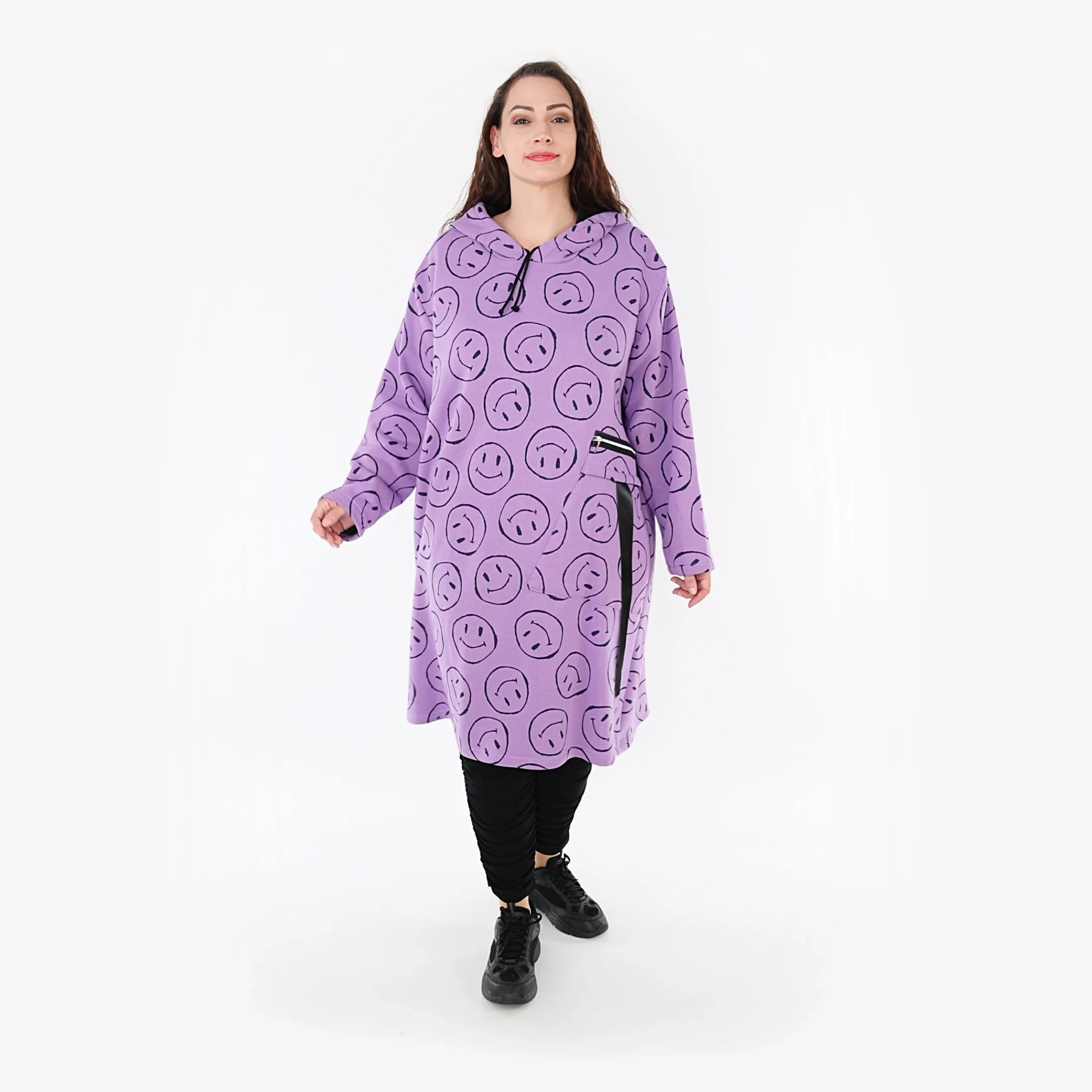 AKH 6989 Big Shirt, Flieder-Schwarz
