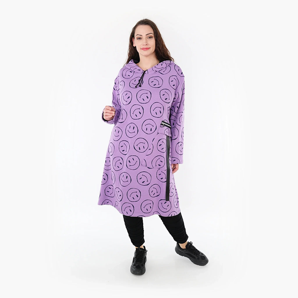 AKH 6989 Big Shirt, Flieder-Schwarz