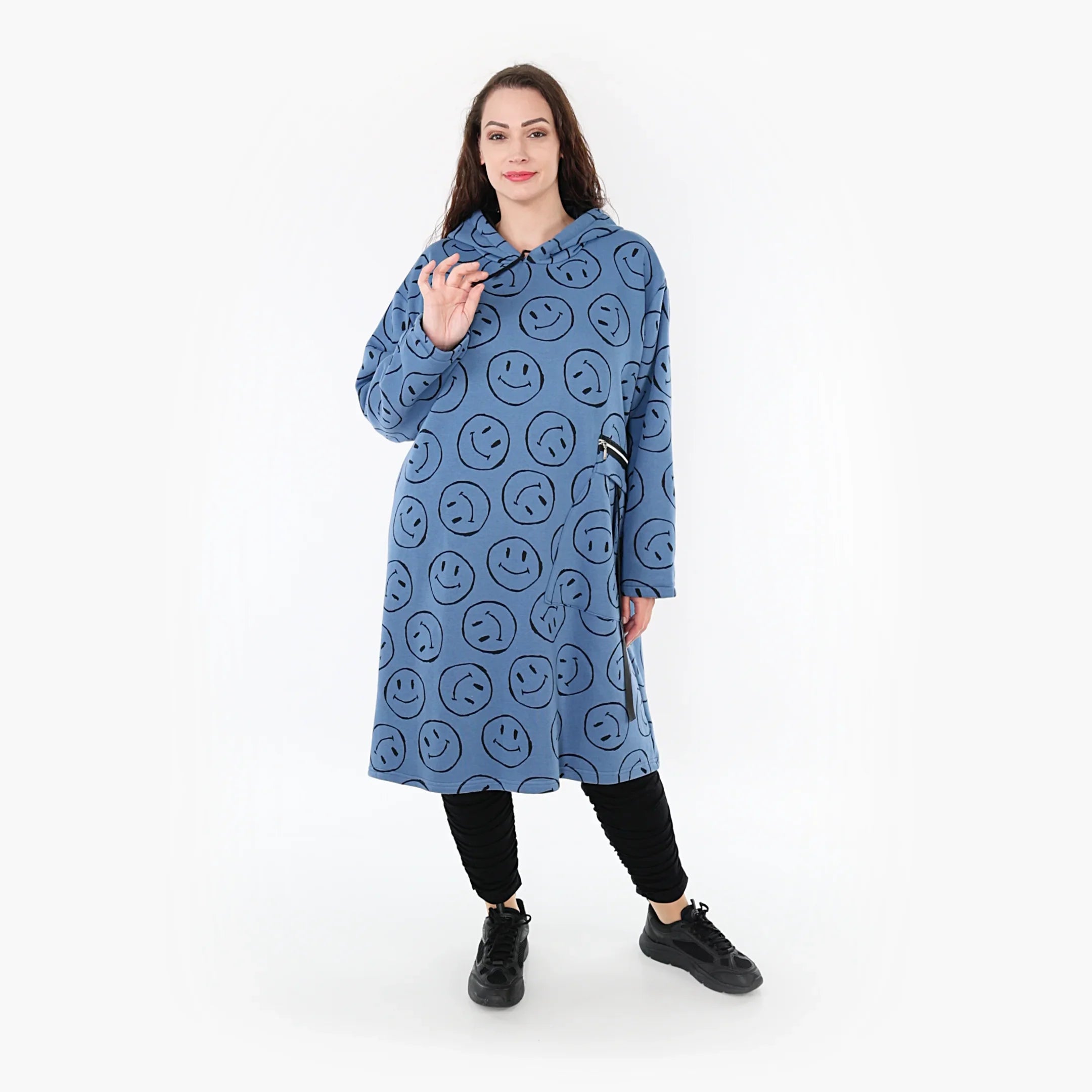 AKH Fashion Shirt 6989 Smily, Jeansblau/Schwarz