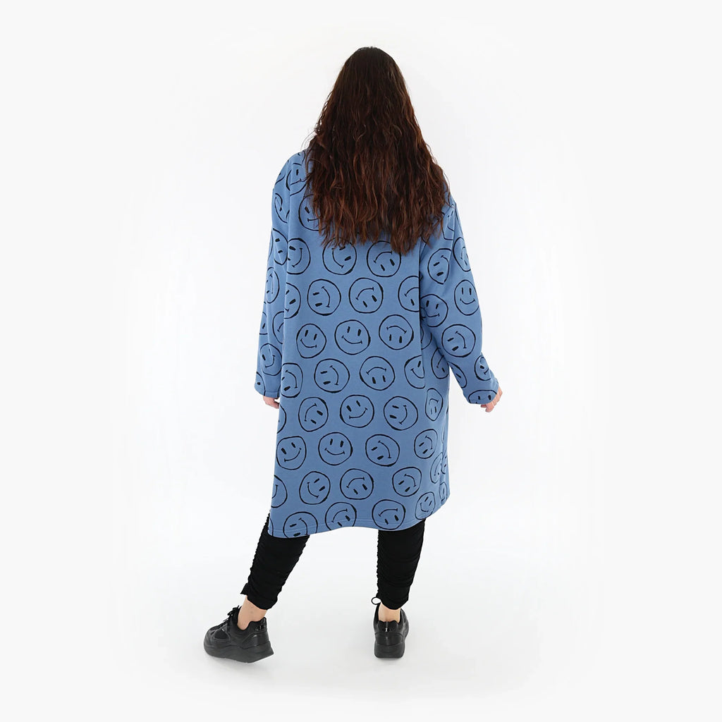 AKH Fashion Shirt 6989 Smily, Jeansblau/Schwarz