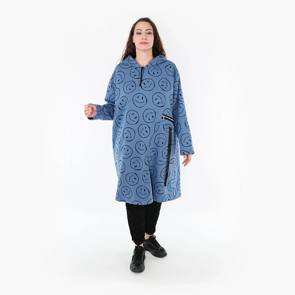 AKH Fashion Shirt 6989 Smily, Jeansblau/Schwarz