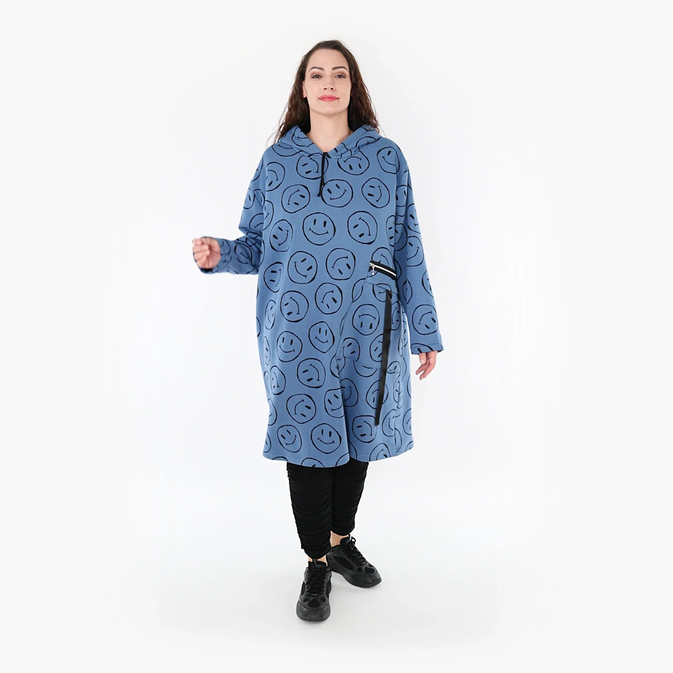 AKH Fashion Shirt 6989 Smily, Jeansblau/Schwarz