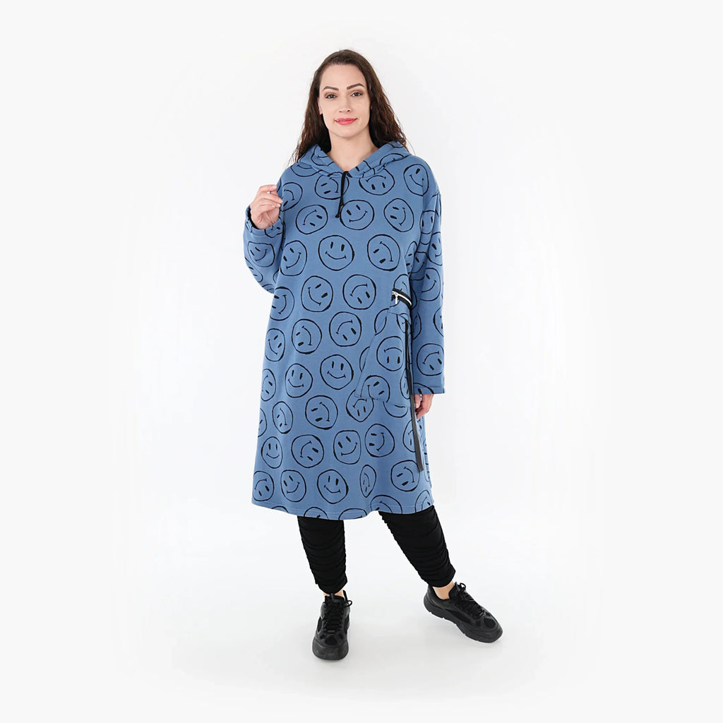 AKH Fashion Shirt 6989 Smily, Jeansblau/Schwarz