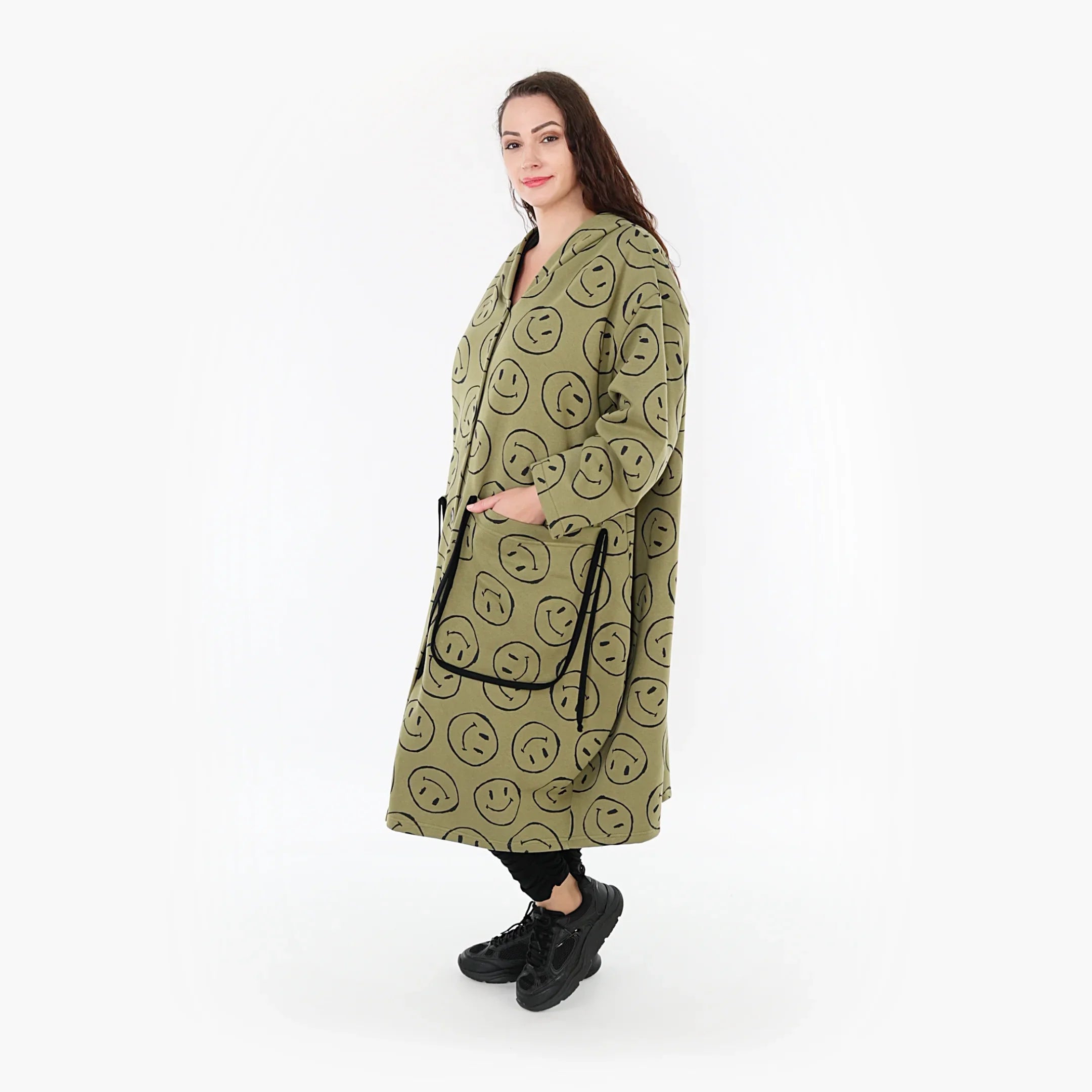 AKH Fashion Mantel 6986 Smily, Olive/Schwarz