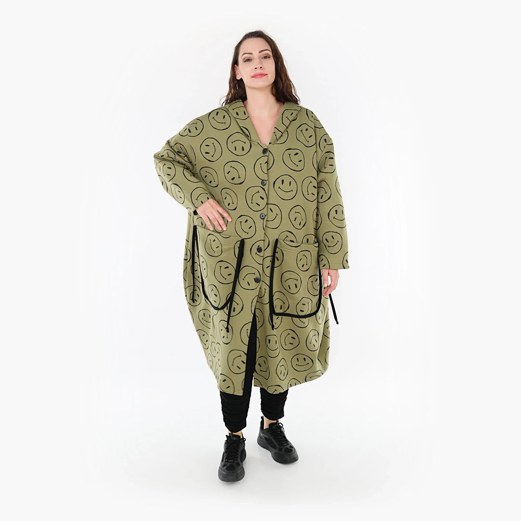 AKH Fashion Mantel 6986 Smily, Olive/Schwarz