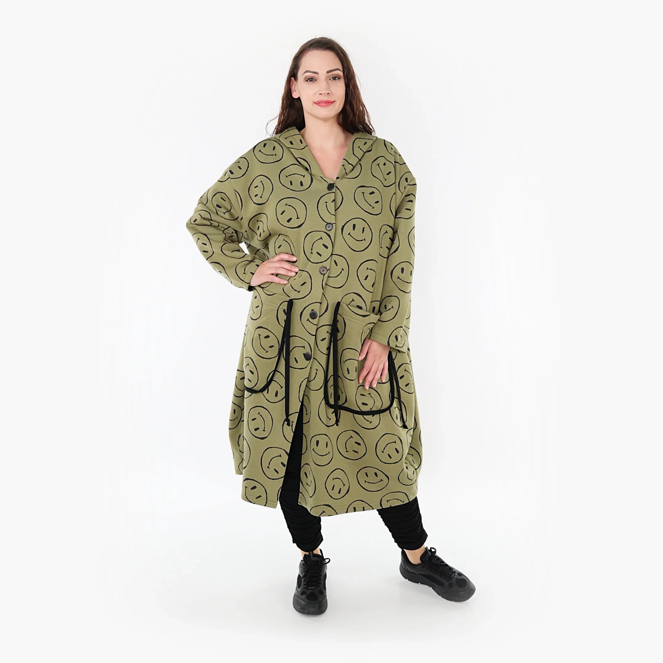 AKH Fashion Mantel 6986 Smily, Olive/Schwarz