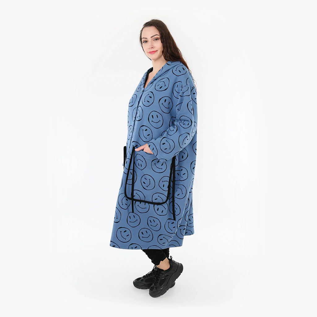AKH Fashion Mantel 6986 Smily, Jeansblau/Schwarz