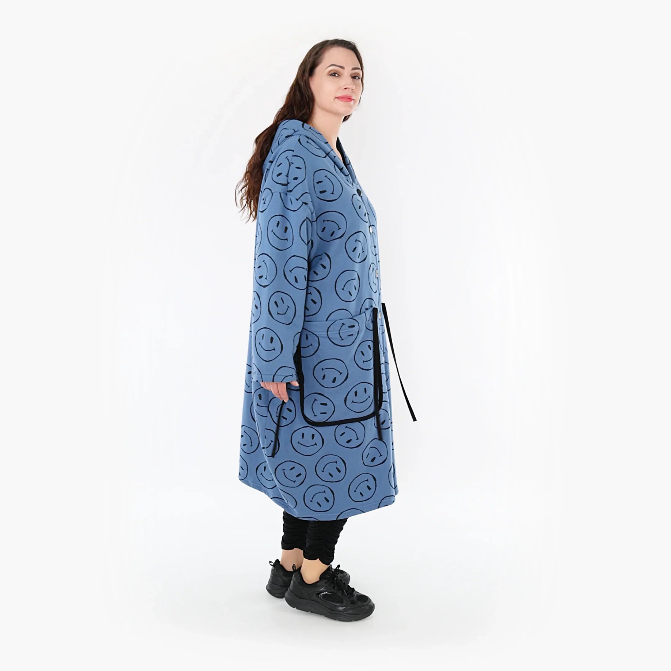 AKH Fashion Mantel 6986 Smily, Jeansblau/Schwarz