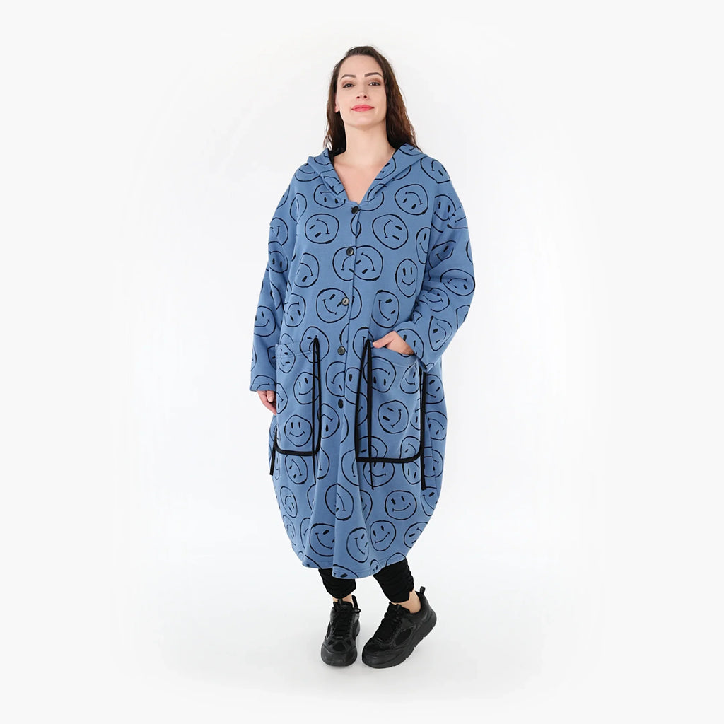 AKH Fashion Mantel 6986 Smily, Jeansblau/Schwarz